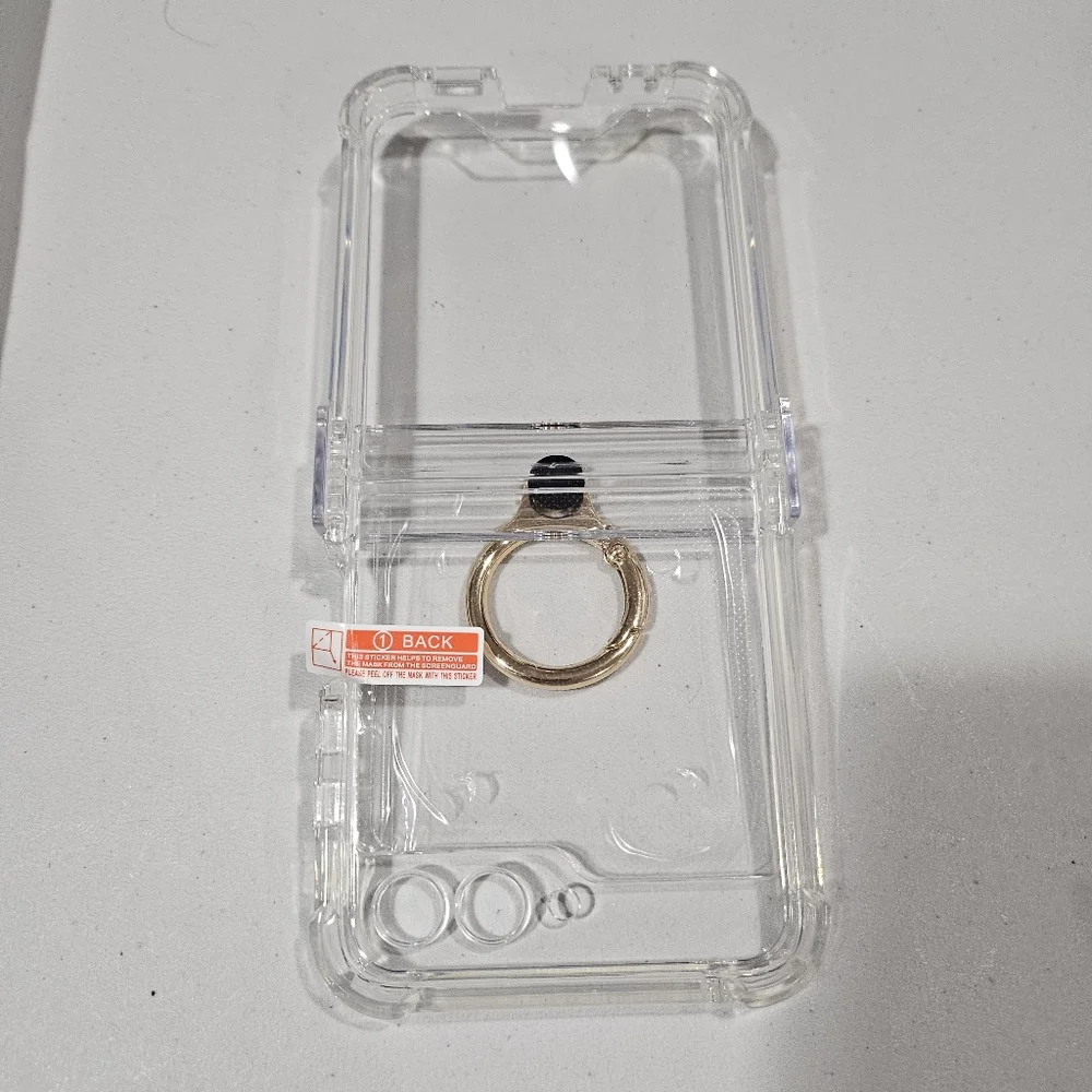 NWT Clear with Gold Ring Phone Cover for Samsung Flip 5
